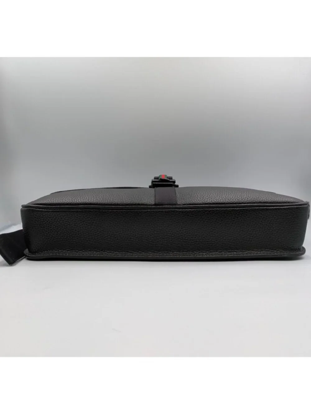 Gucci Men’s Piuma Calfskin Web Medium Business Case Crossbody Bag Black 816755